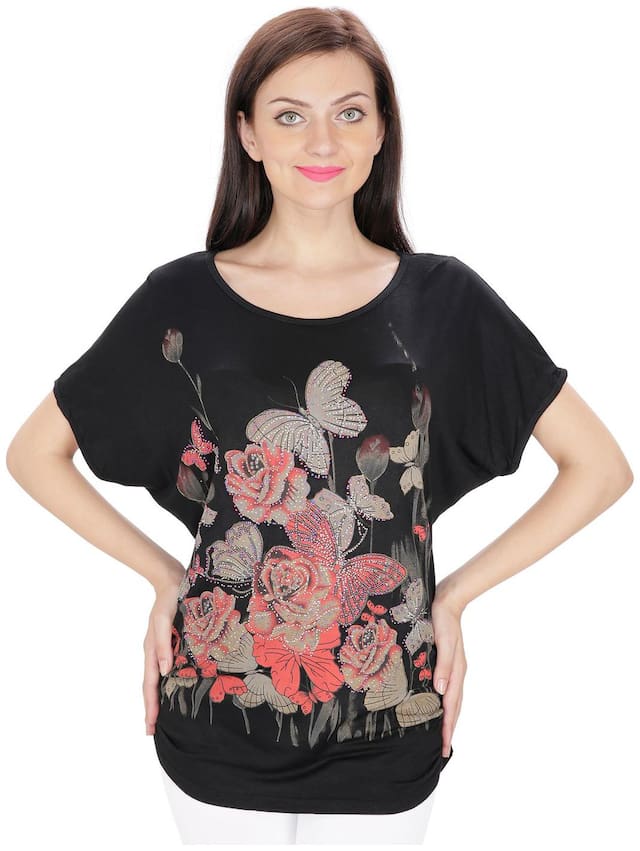 SVTADA COLLECTION Women Floral Regular top - Black