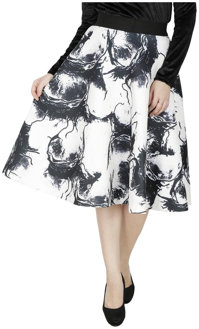 SVTADA COLLECTION Geometric A-line skirt Mini Skirt - White