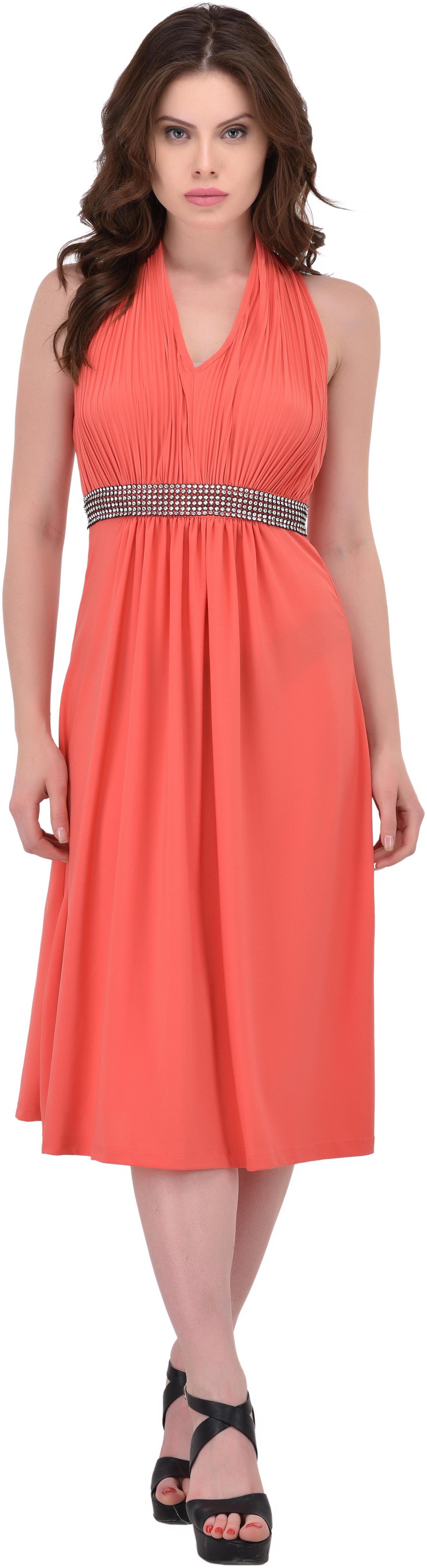 

SVTADA COLLECTION Pink Solid Maxi dress