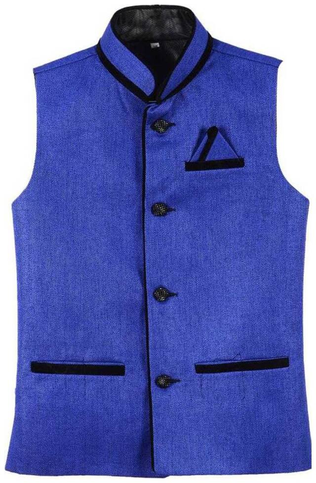 River Hill Men's Blue Nehru Jacket - Waistcoat