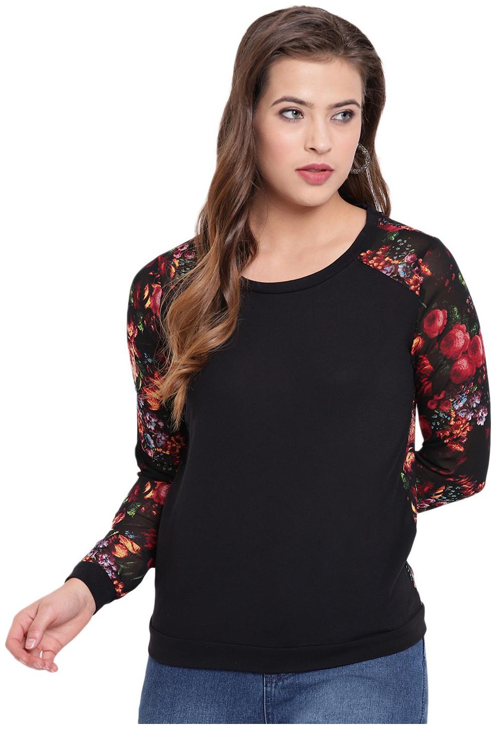 

RIVI Women Solid Regular top - Black