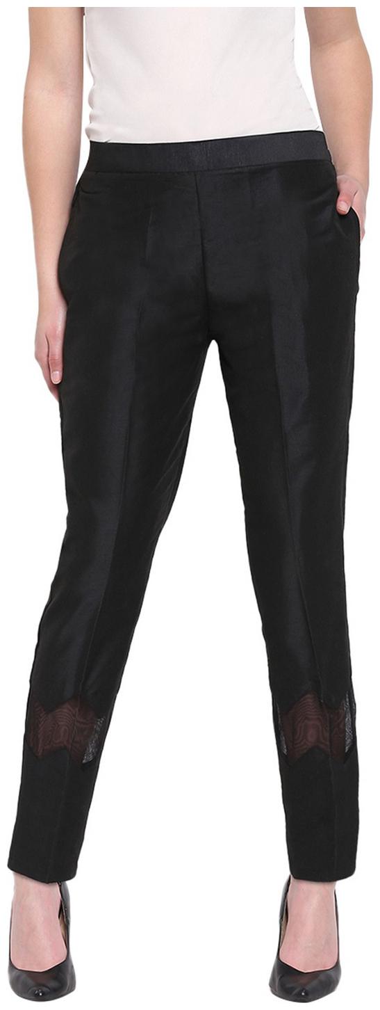 

RIVI Women Black Regular fit Regular trousers