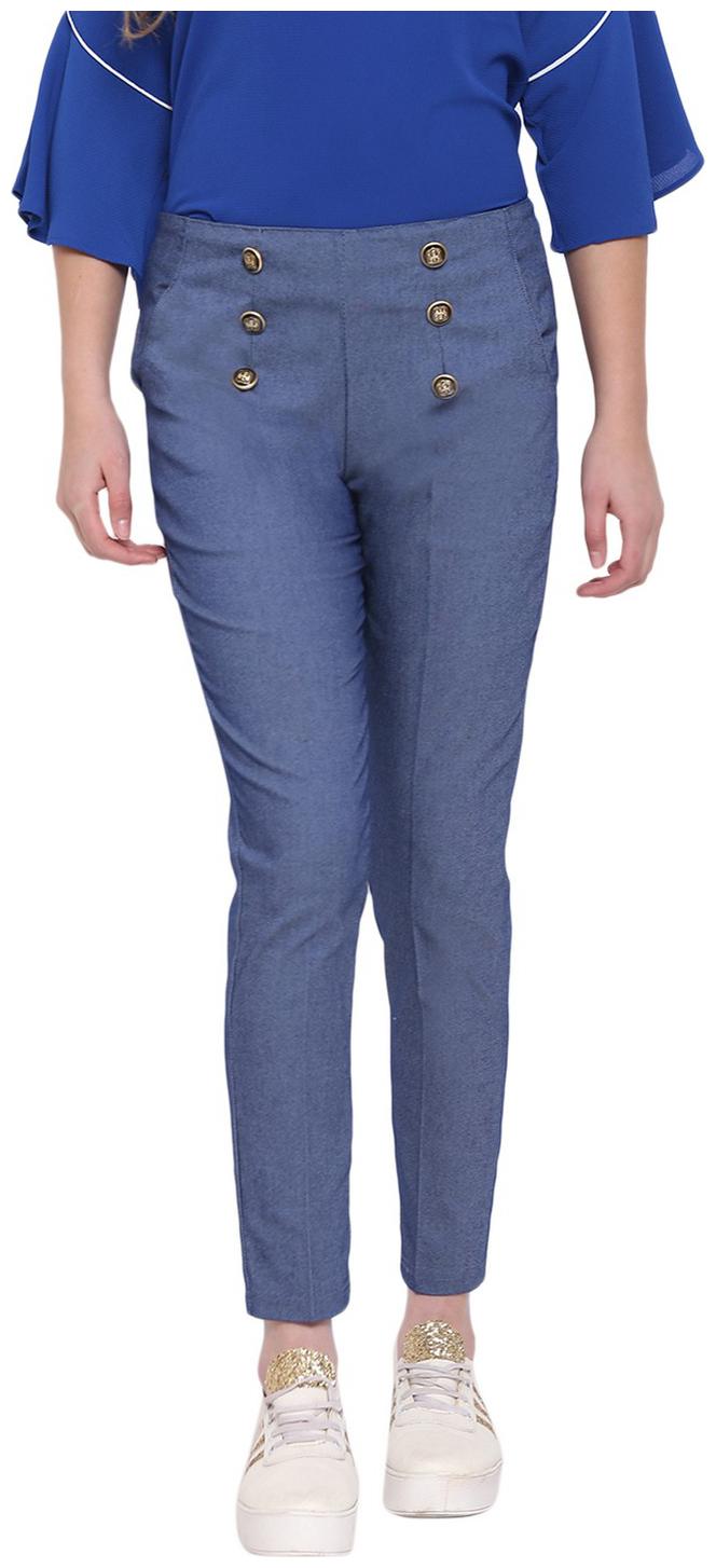 

RIVI Women Blue Slim fit Regular trousers