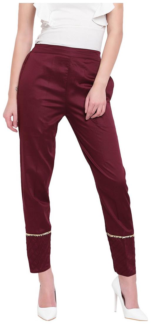 

RIVI Women Maroon Regular fit Regular trousers