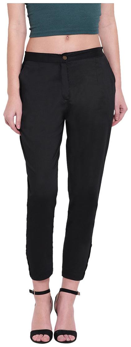 

RIVI Women Black Slim fit Regular trousers