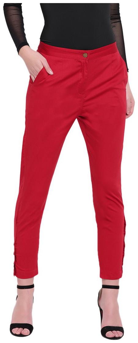 

RIVI Women Red Slim fit Regular trousers