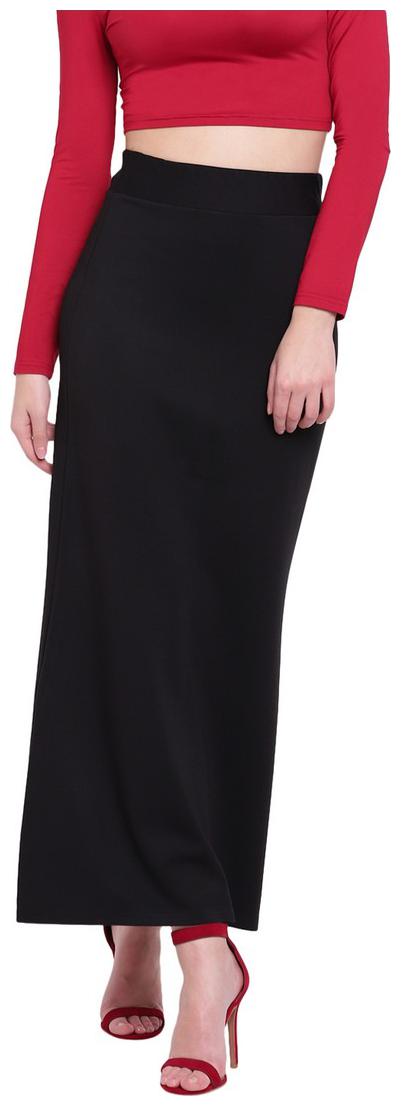 

RIVI Solid Straight skirt Maxi Skirt - Black
