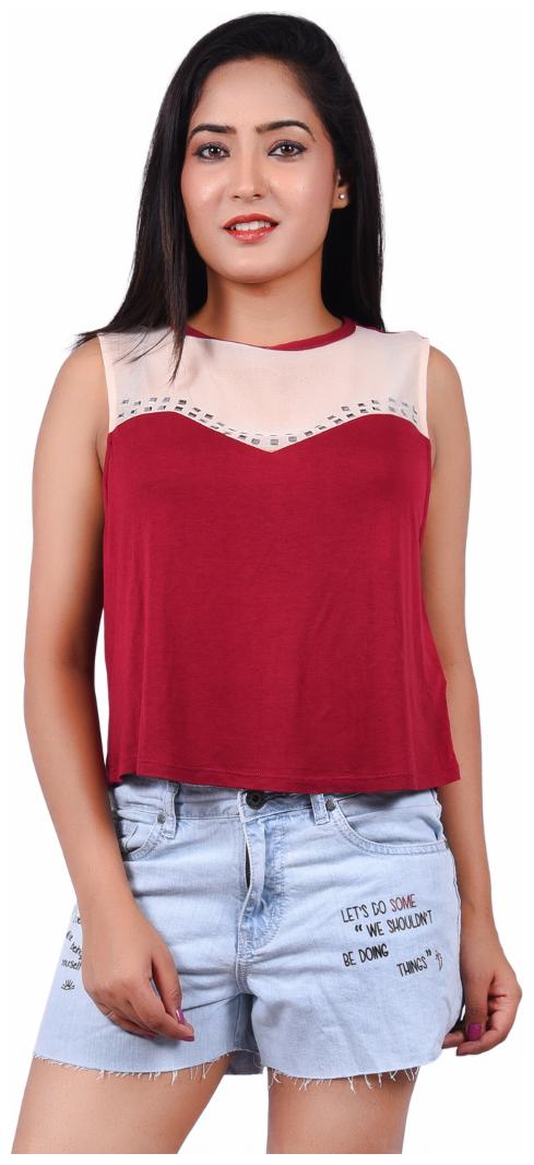 

RIVI Women Solid Regular top - Red