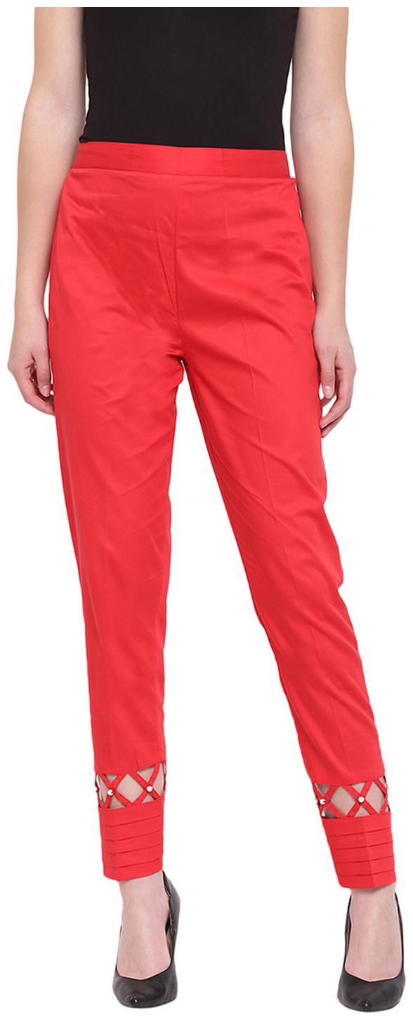 

RIVI Women Red Regular fit Regular trousers