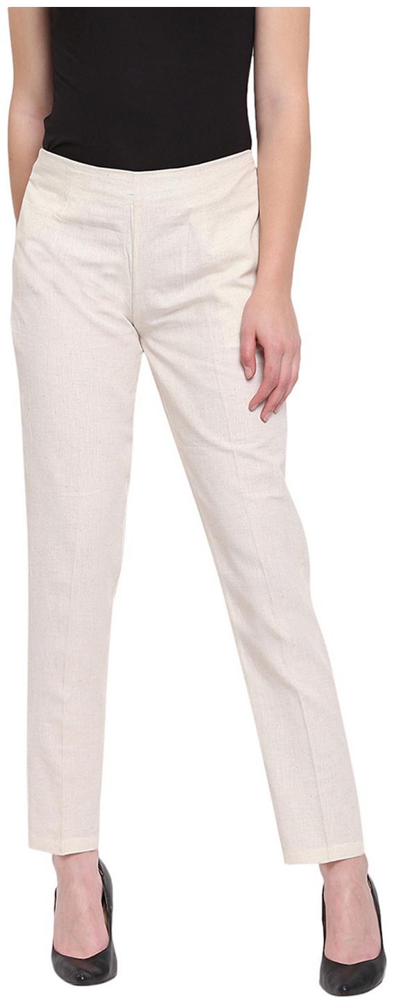 

RIVI Women White Regular fit Regular trousers