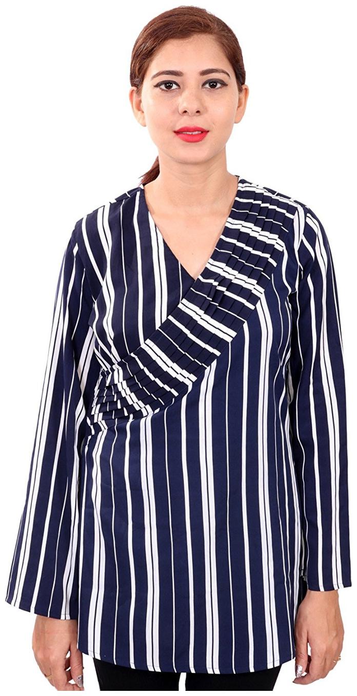 

RIVI Women Solid A-line top - Blue