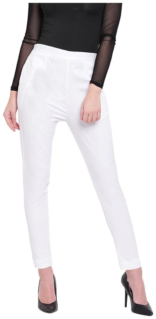 

RIVI Women White Slim fit Regular trousers