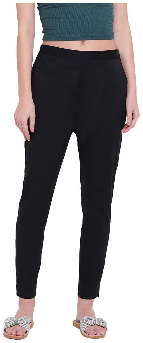 

RIVI Women Black Slim fit Regular trousers