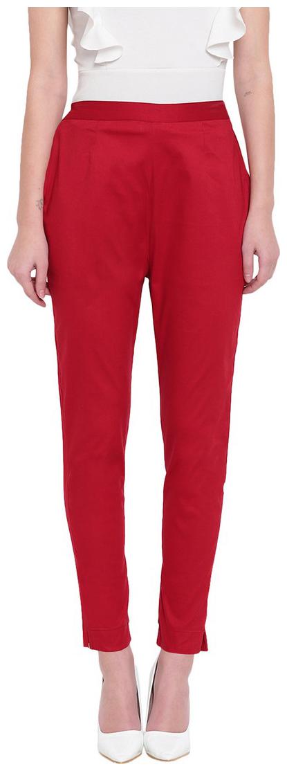 

RIVI Women Maroon Slim fit Regular trousers