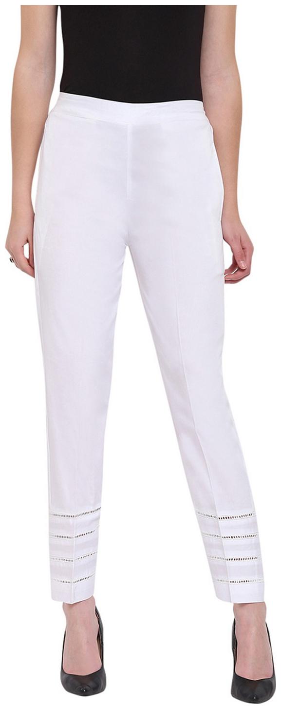 

RIVI Women White Regular fit Regular trousers
