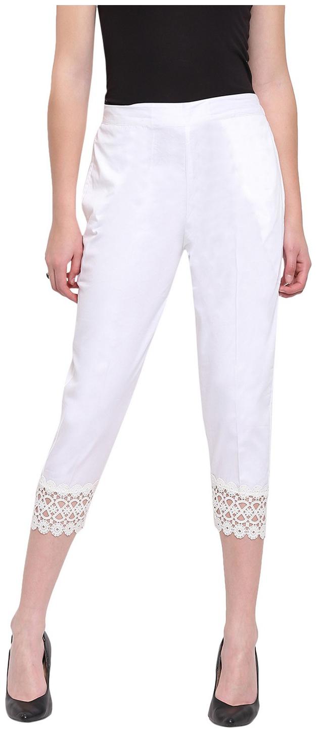 

RIVI Women White Slim fit Regular trousers