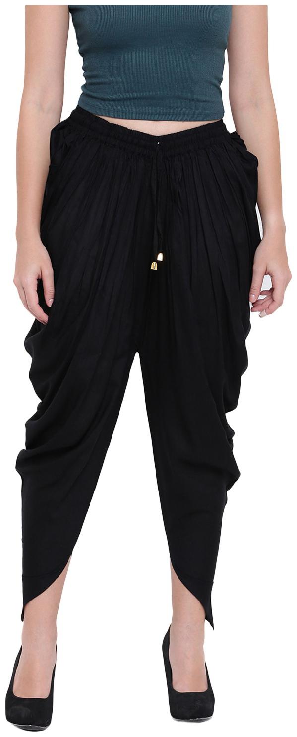 

RIVI Women Cotton Black Tulip Pants