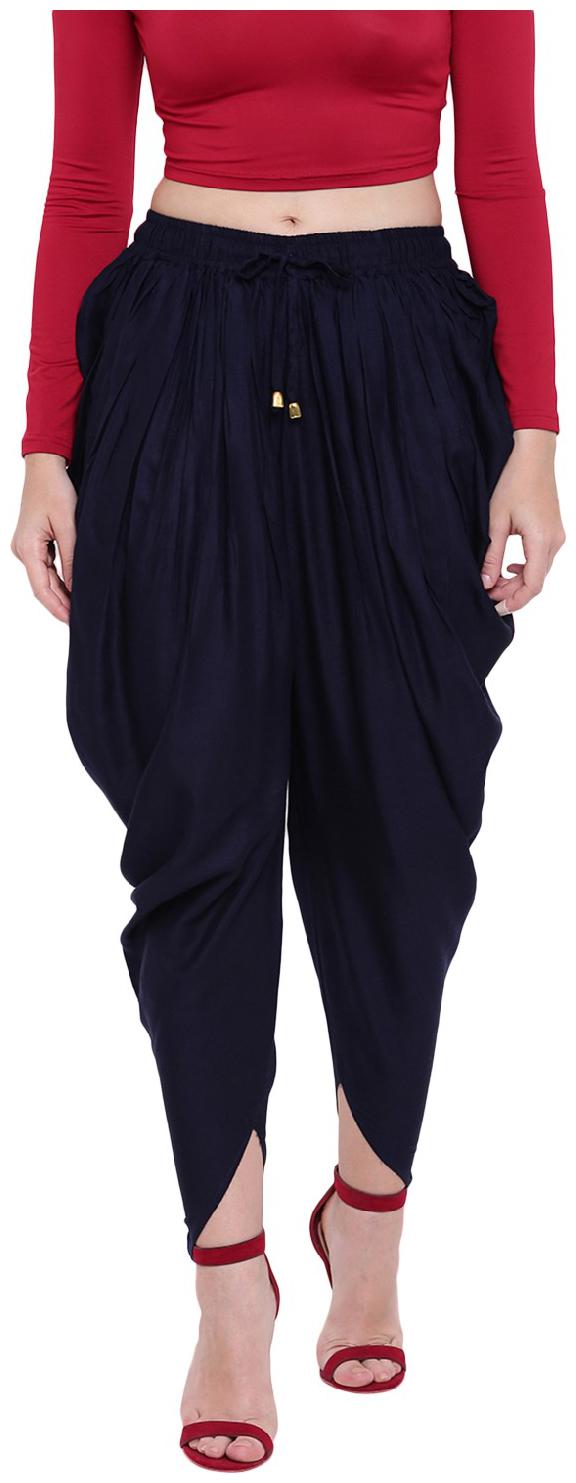 

RIVI Women Cotton Blue Tulip Pants