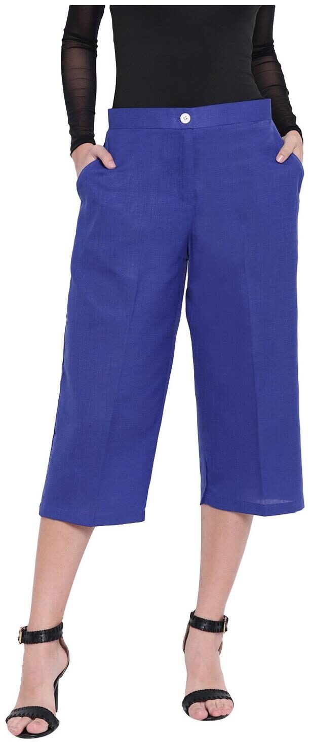 

RIVI Women Blue Flared fit Regular trousers