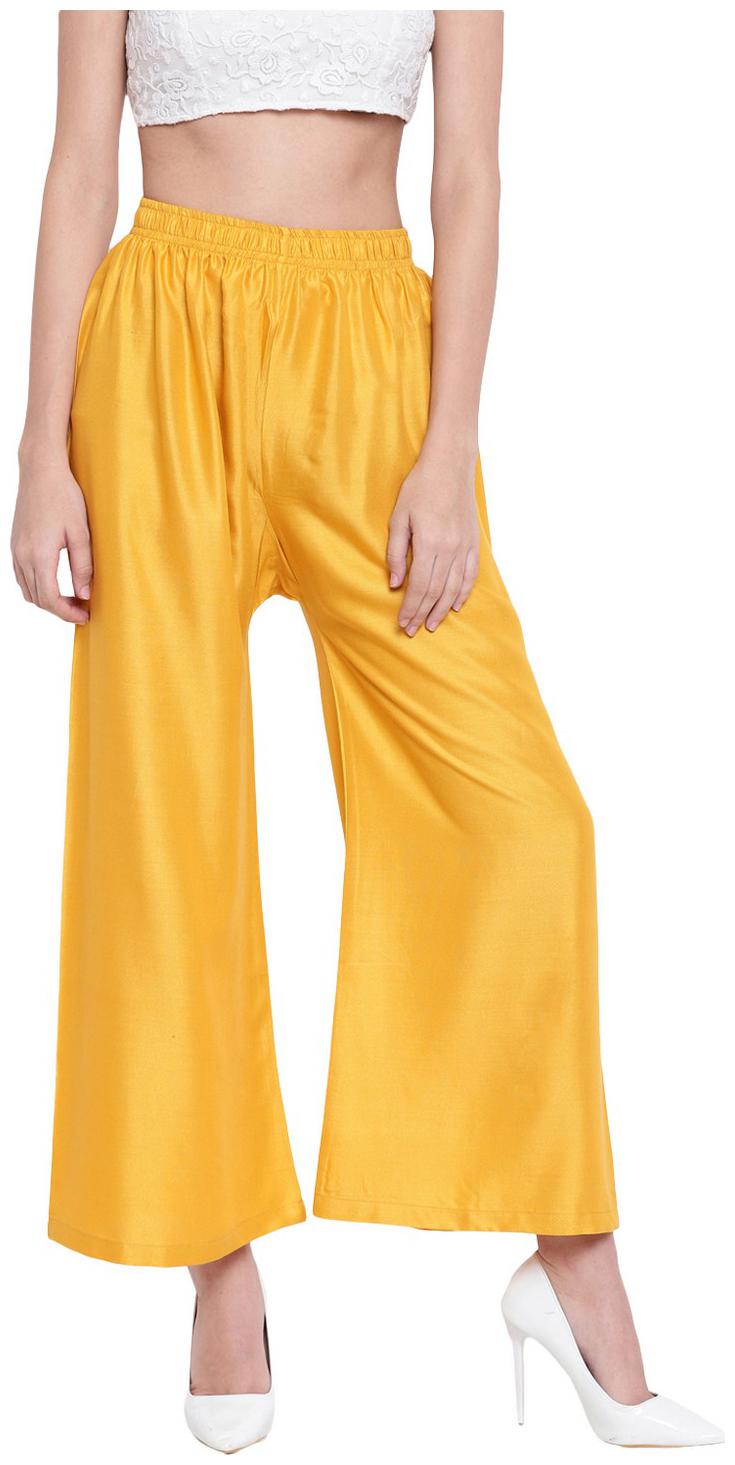 

RIVI Women Yellow Flared fit Regular trousers