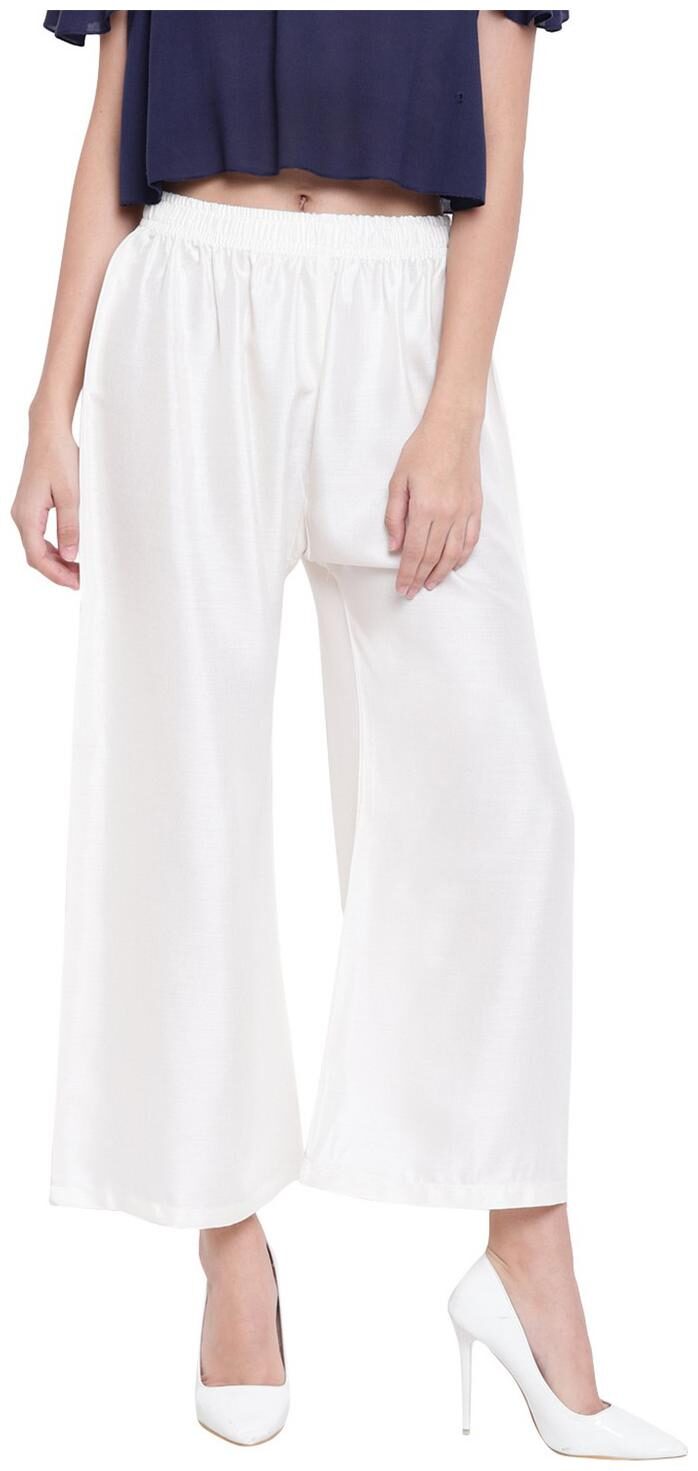 

RIVI Women White Flared fit Regular trousers