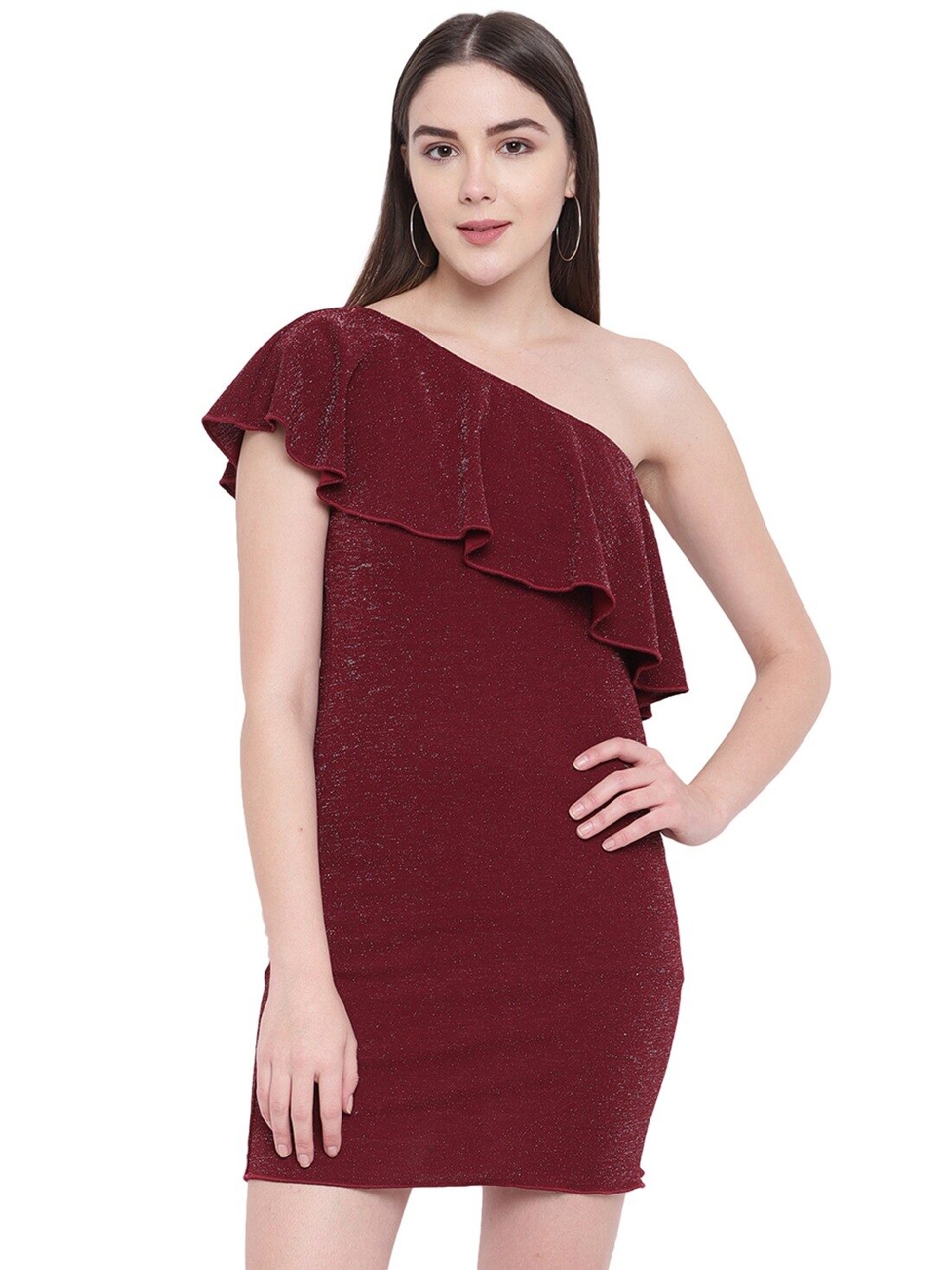 

RIVI Wine Solid Sheath dress
