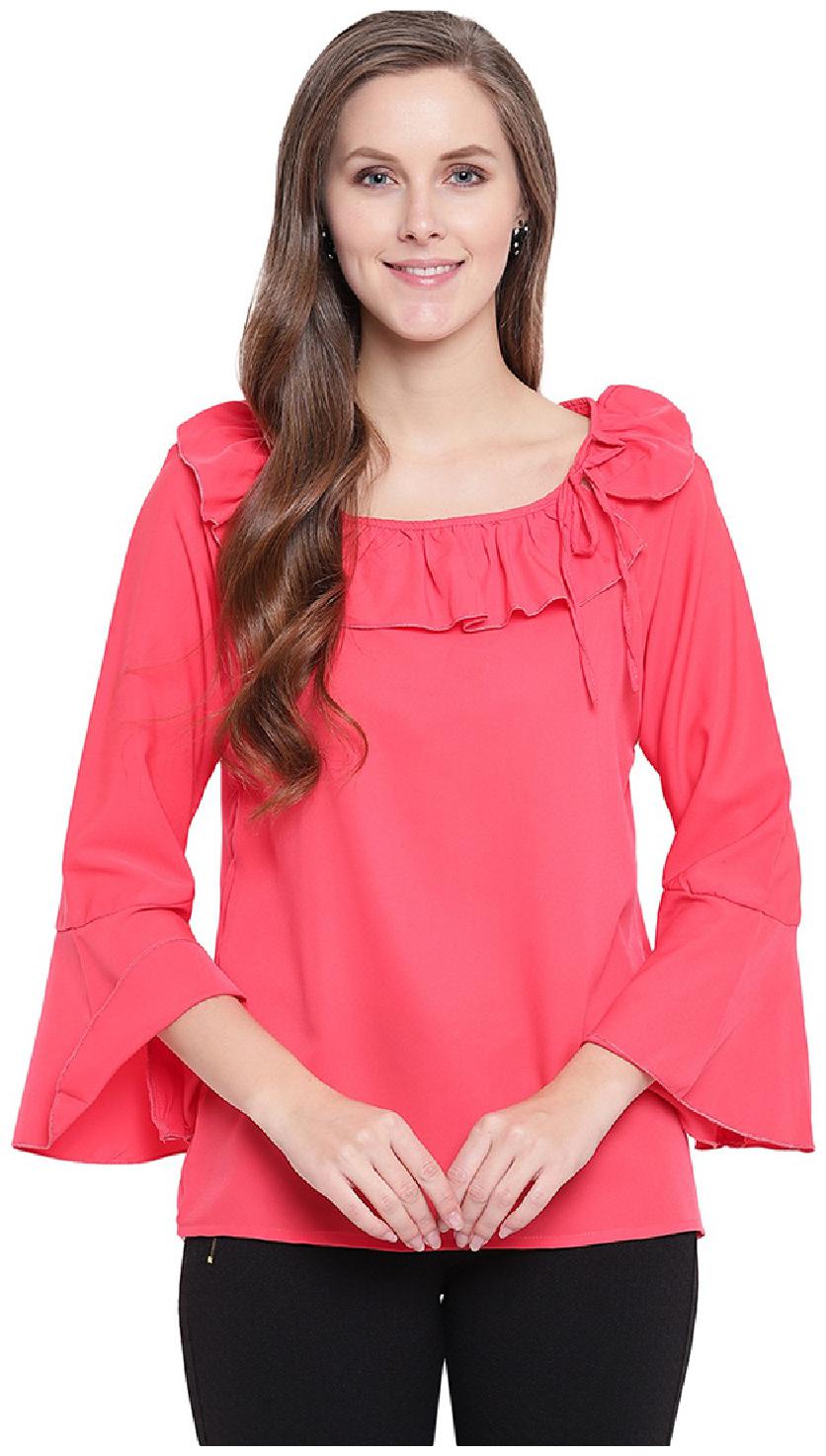 

RIVI Women Solid Regular top - Pink