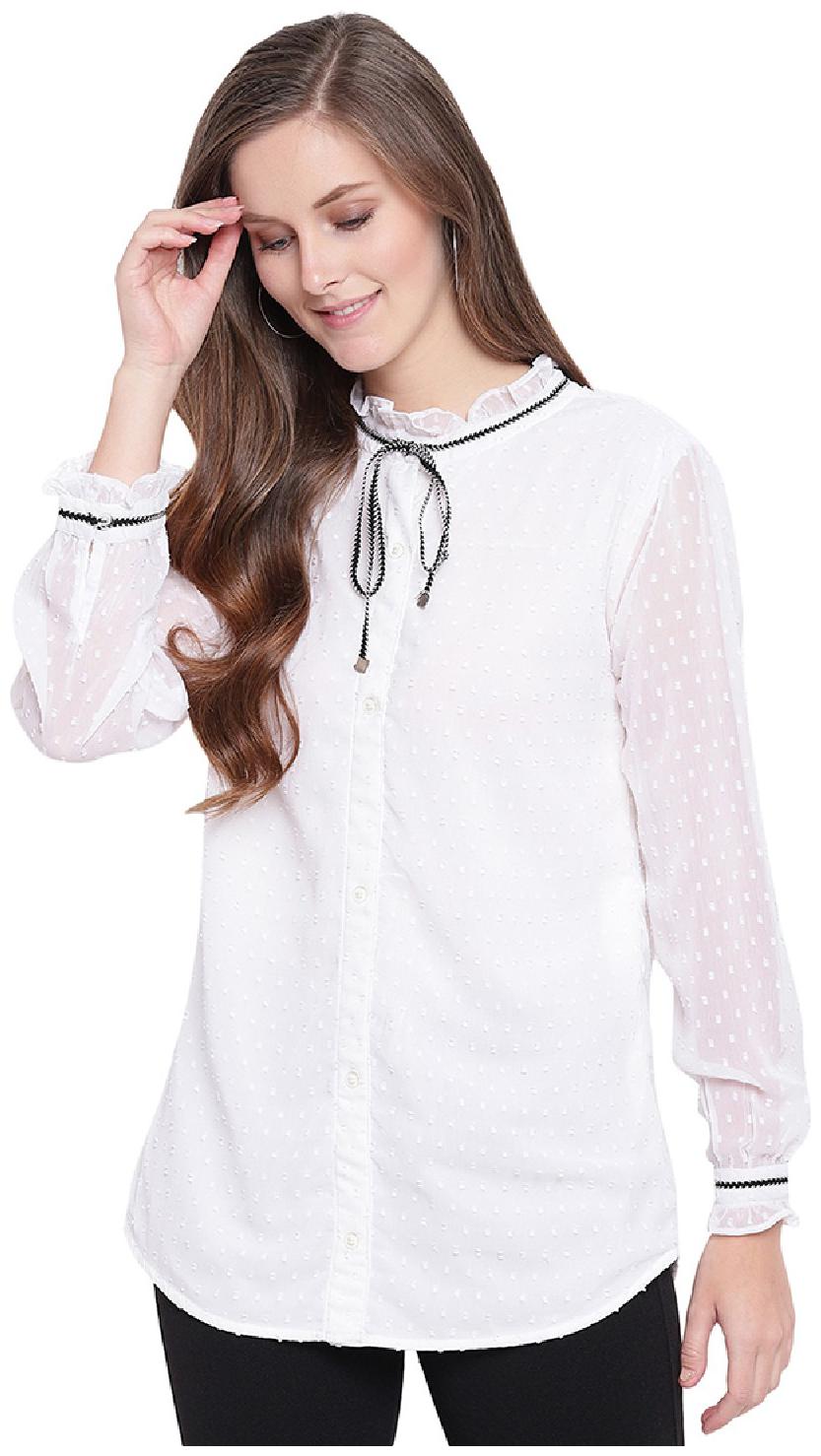 

RIVI Women Solid Regular top - White