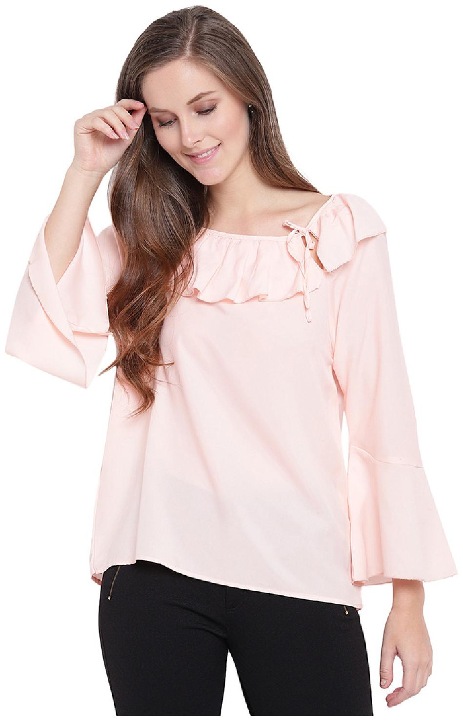 

RIVI Women Solid Regular top - Pink