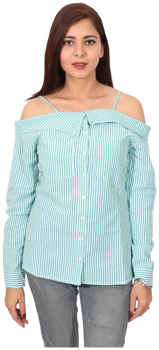 

RIVI Women Solid A-line top - Green