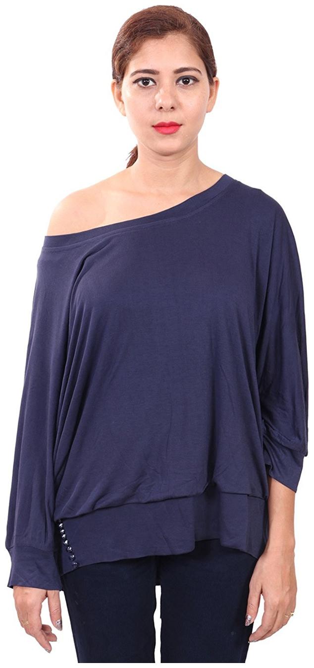 

RIVI Women Solid A-line top - Blue
