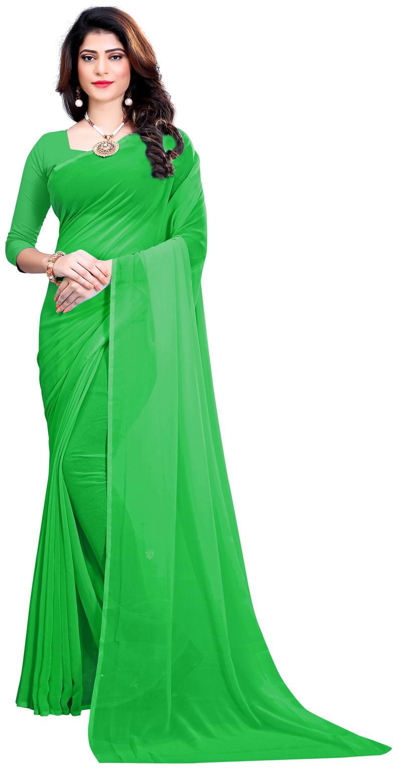 

RK Fashions Georgette Regular Saree With Blouse - Green