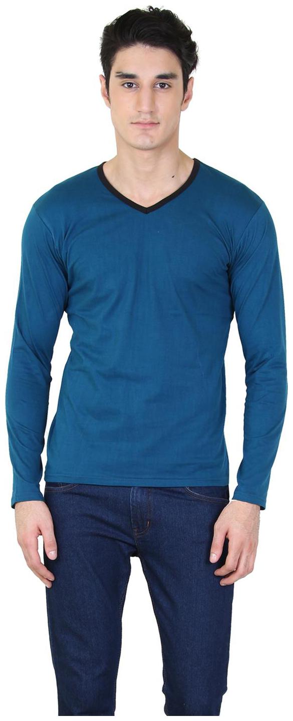 

Bi Fashion Men Blue Regular fit Cotton V neck T-Shirt - Pack Of 1