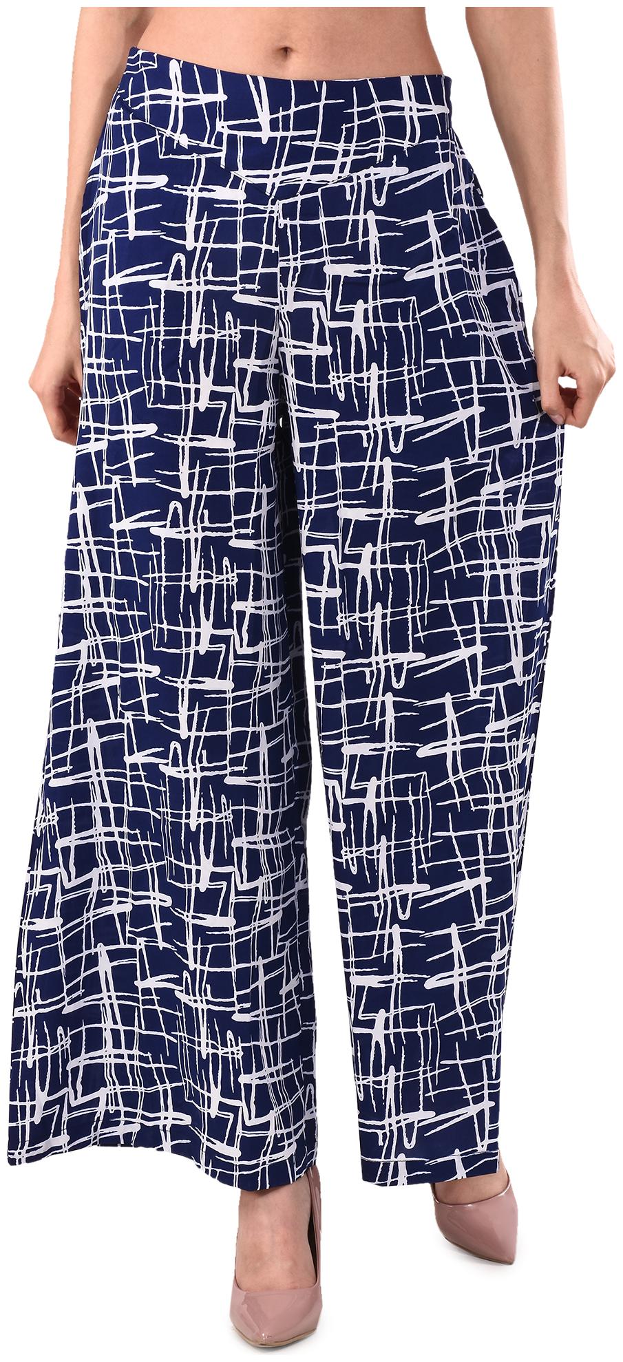 

RNU Creations Women Crepe Palazzo Navy Blue color color