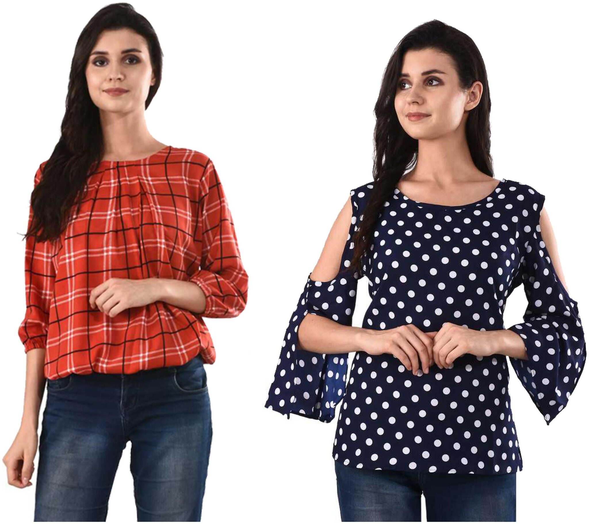 

RNU Creations Women Polka dots Regular tunic - Multi