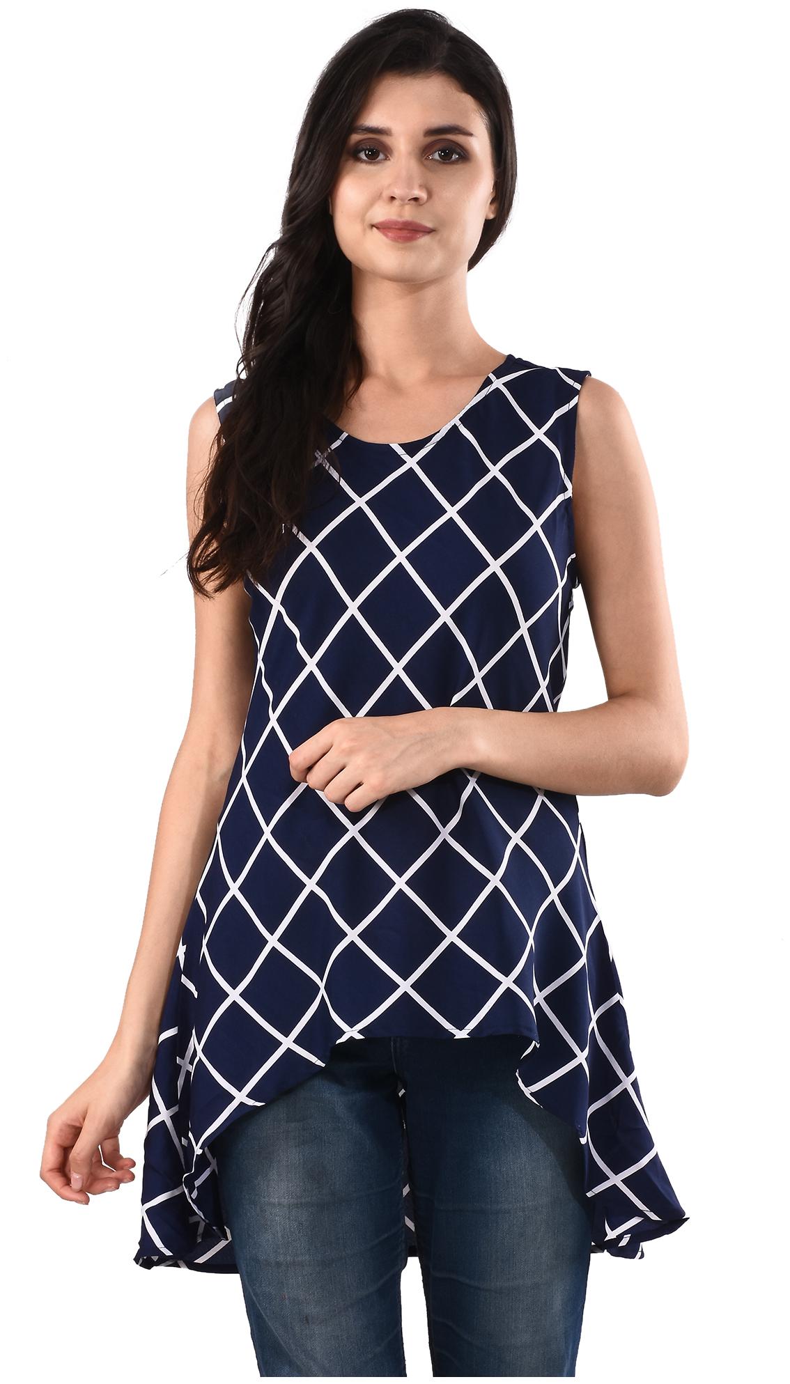 

RNU Creations Women Striped Regular tunic - Blue
