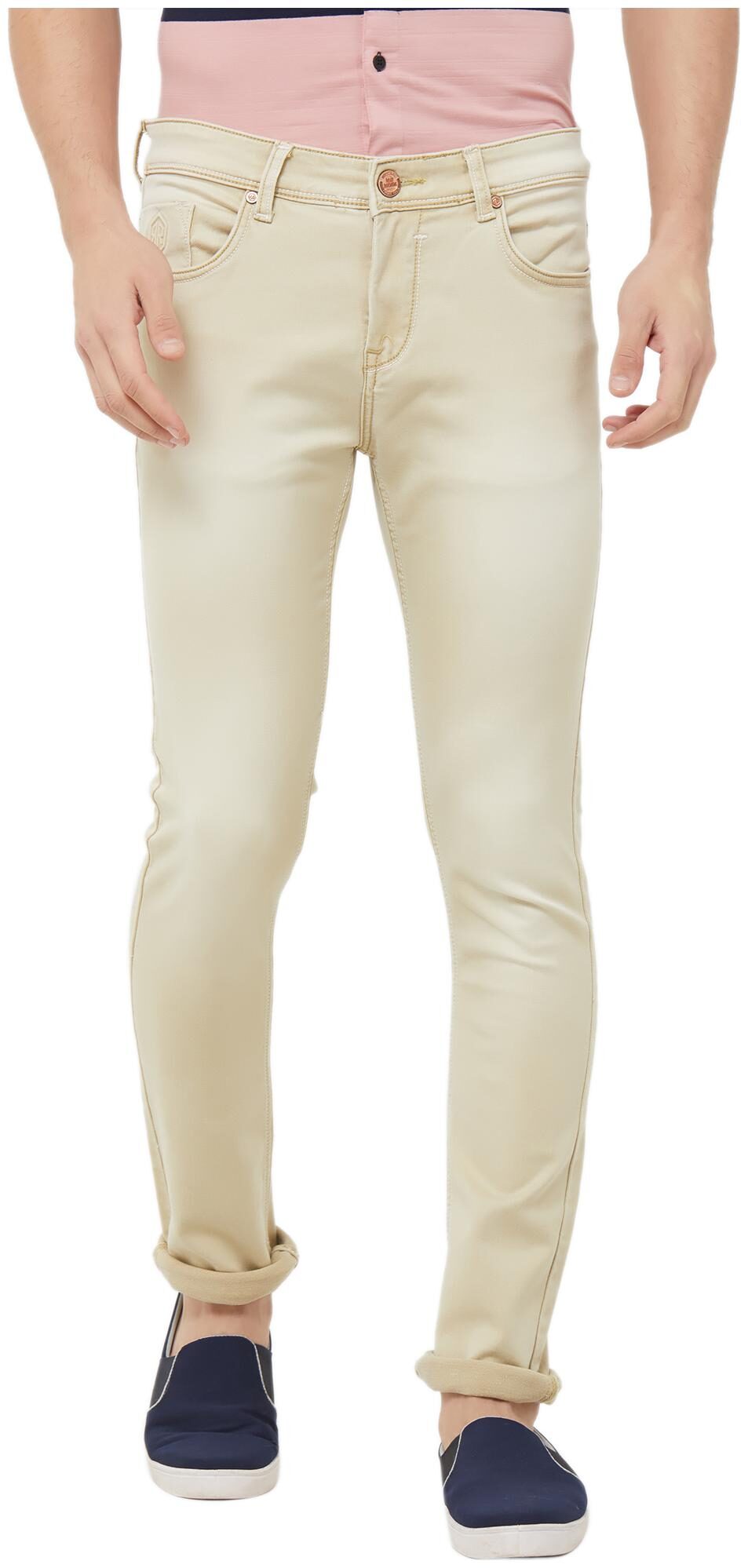 

ROAD ROCKERS Men Beige Regular Fit Jeans
