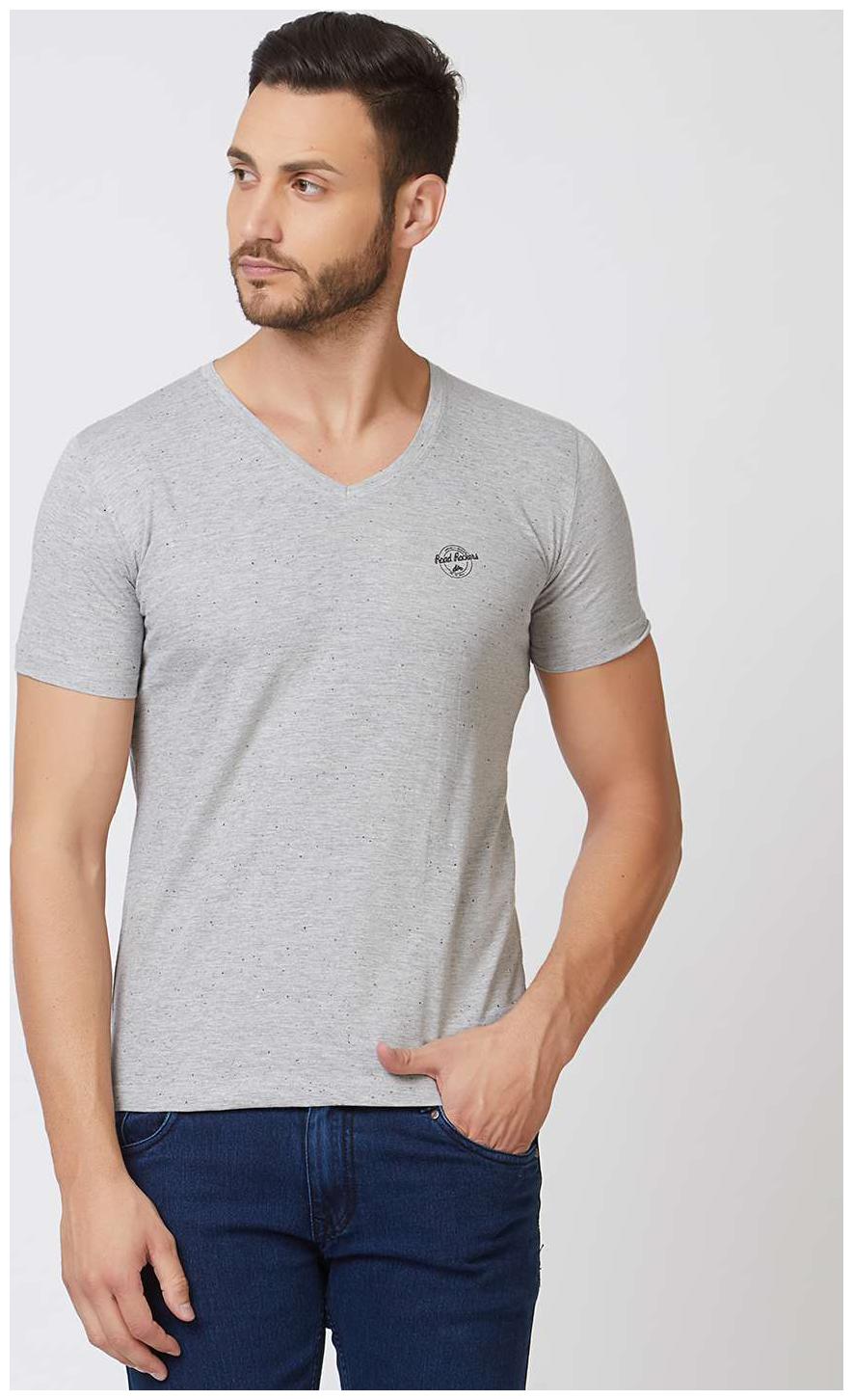 

ROAD ROCKERS Men Grey Regular fit Cotton Round neck T-Shirt - Pack Of 1