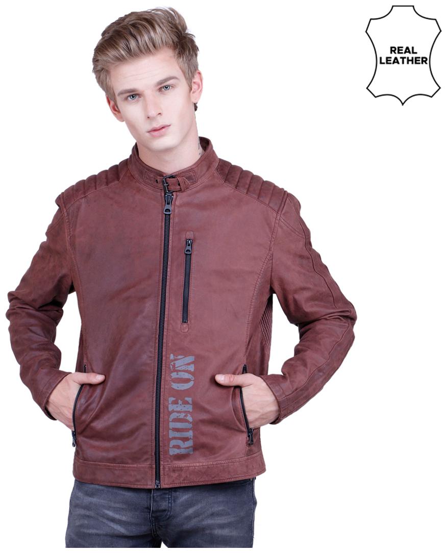 

ROADIES by JUSTANNED BURGUNDY MEN S LEATHER JACKET