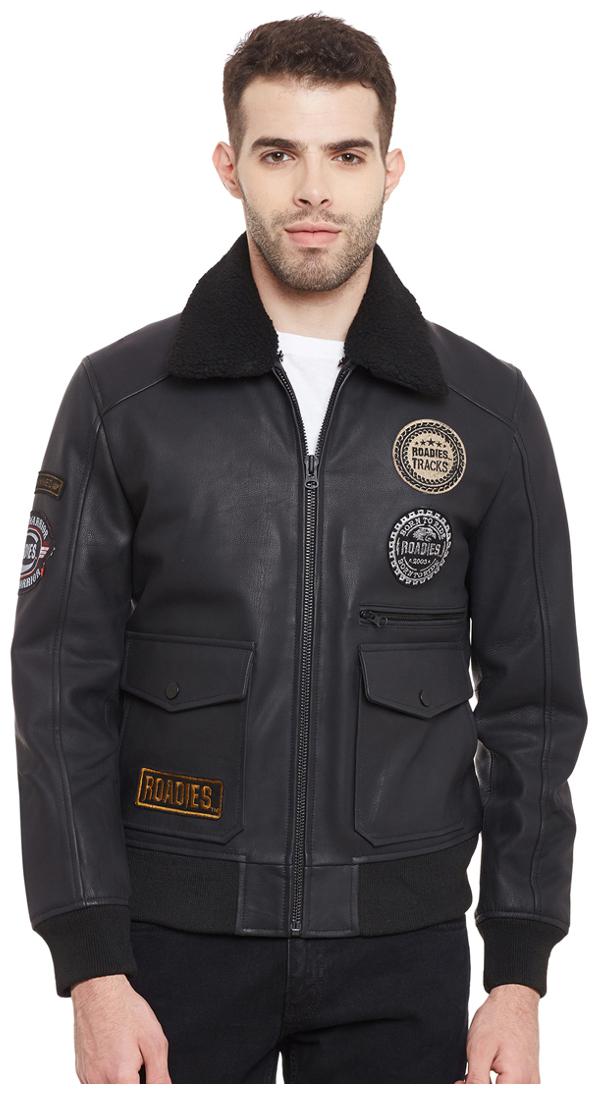 

ROADIES by JUSTANNED BLACK MEN S LEATHER JACKET
