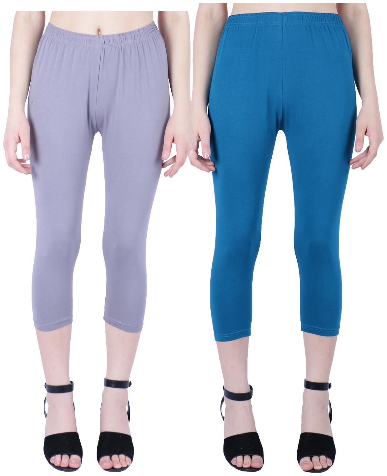 

Robinbosky Women Solid Regular capri - Grey Blue