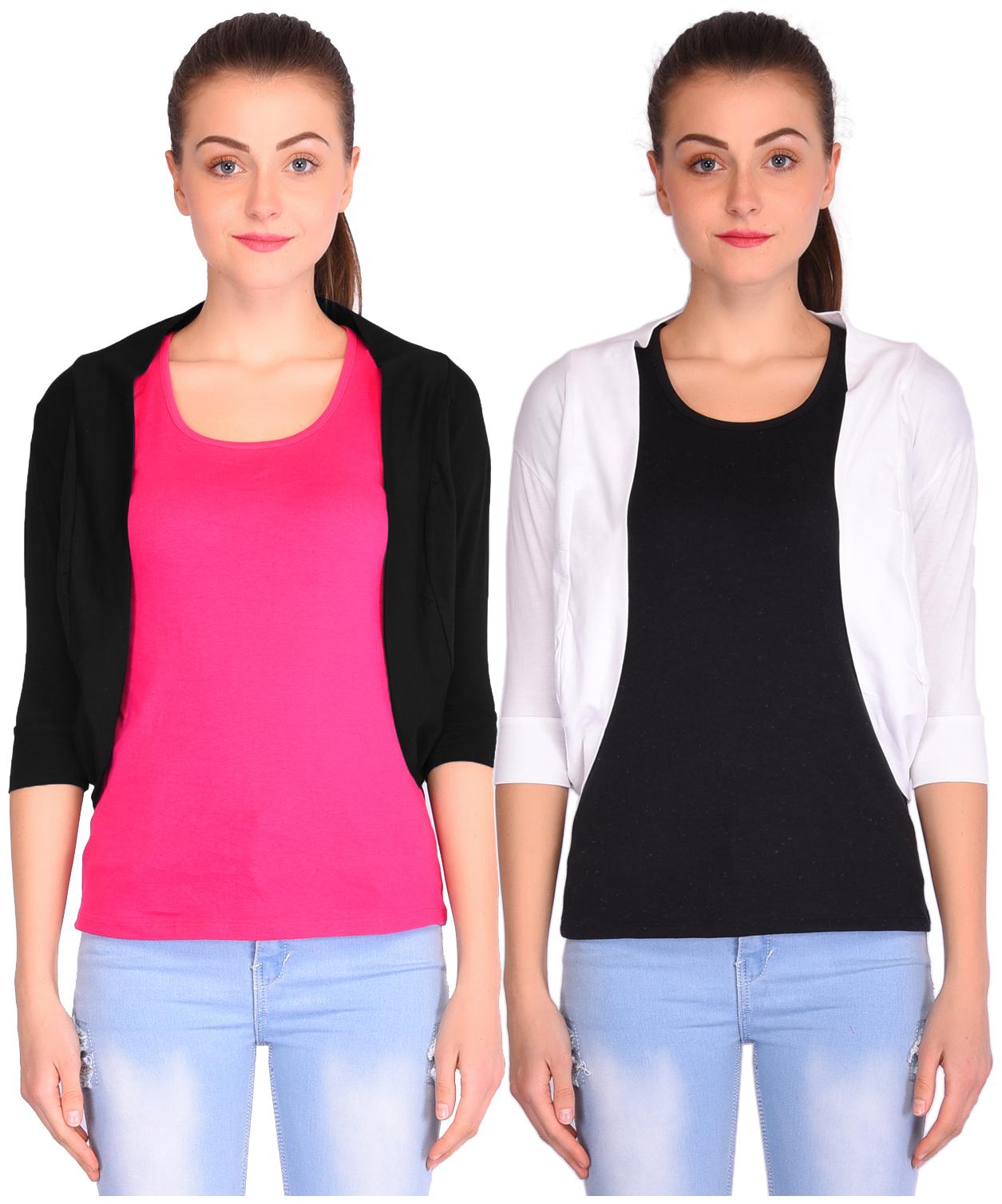 

Robinbosky Women Shrug - White Black