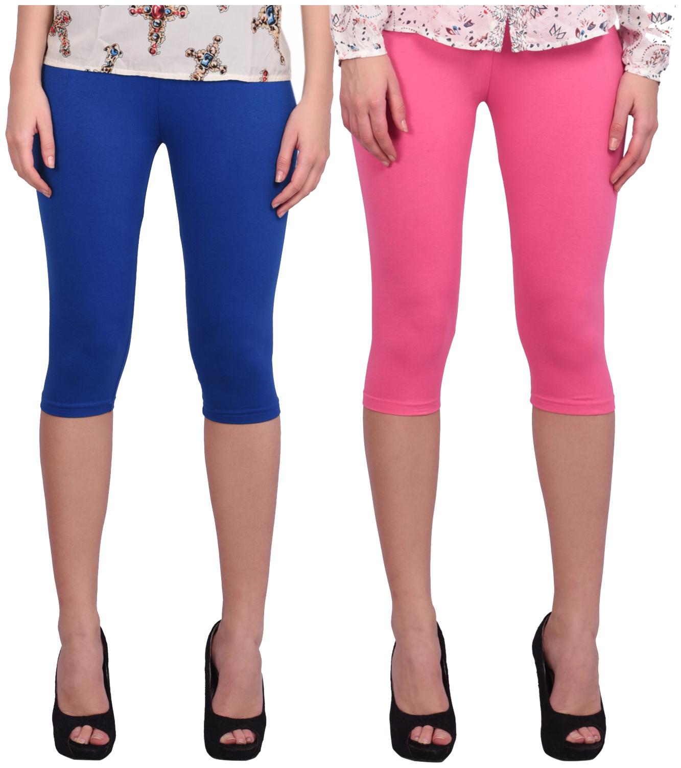 

Robinbosky Women Solid Regular capri - Pink Blue