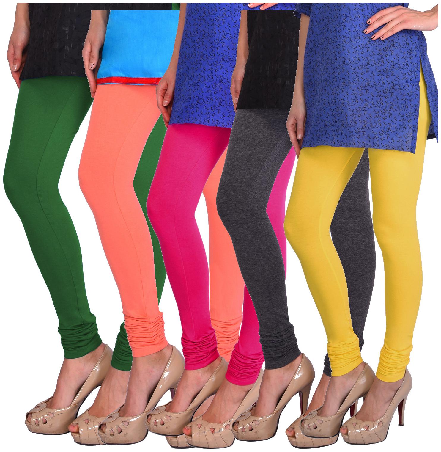 

Robinbosky Cotton Solid Churidar Multi Color Legging