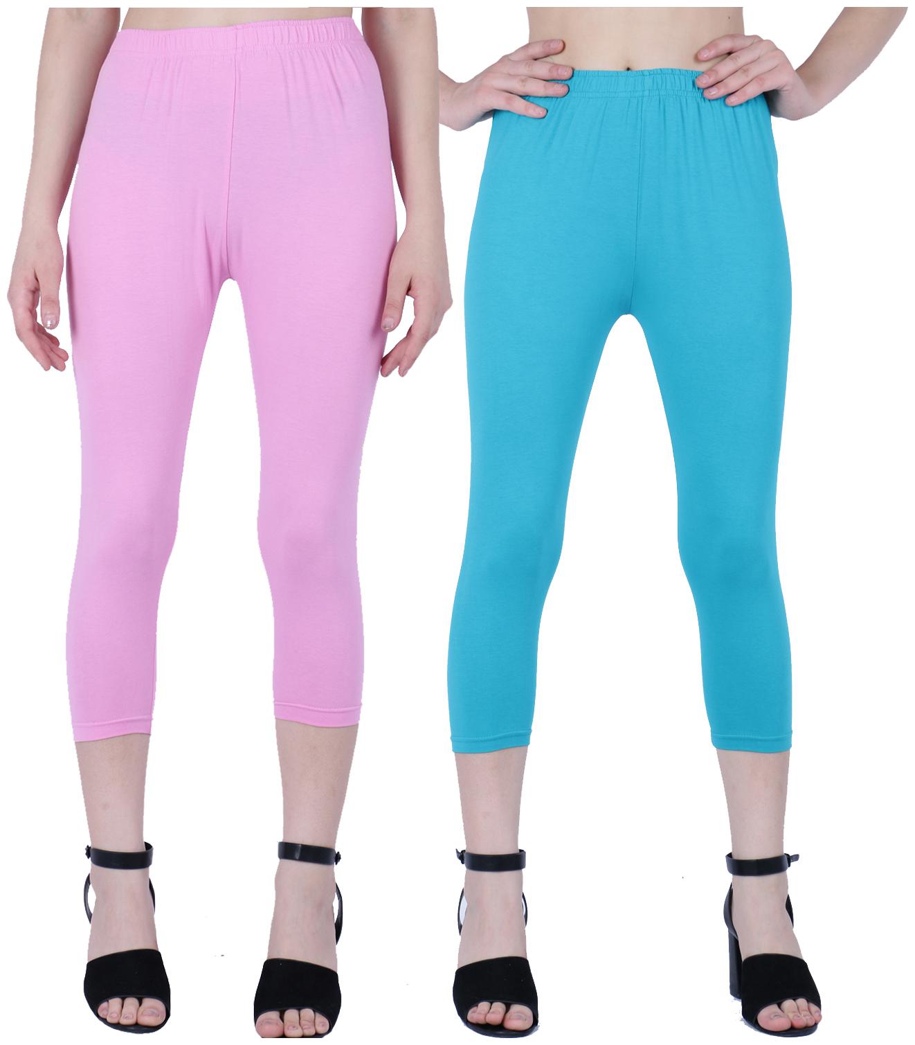 

Robinbosky Women Solid Regular capri - Blue Pink