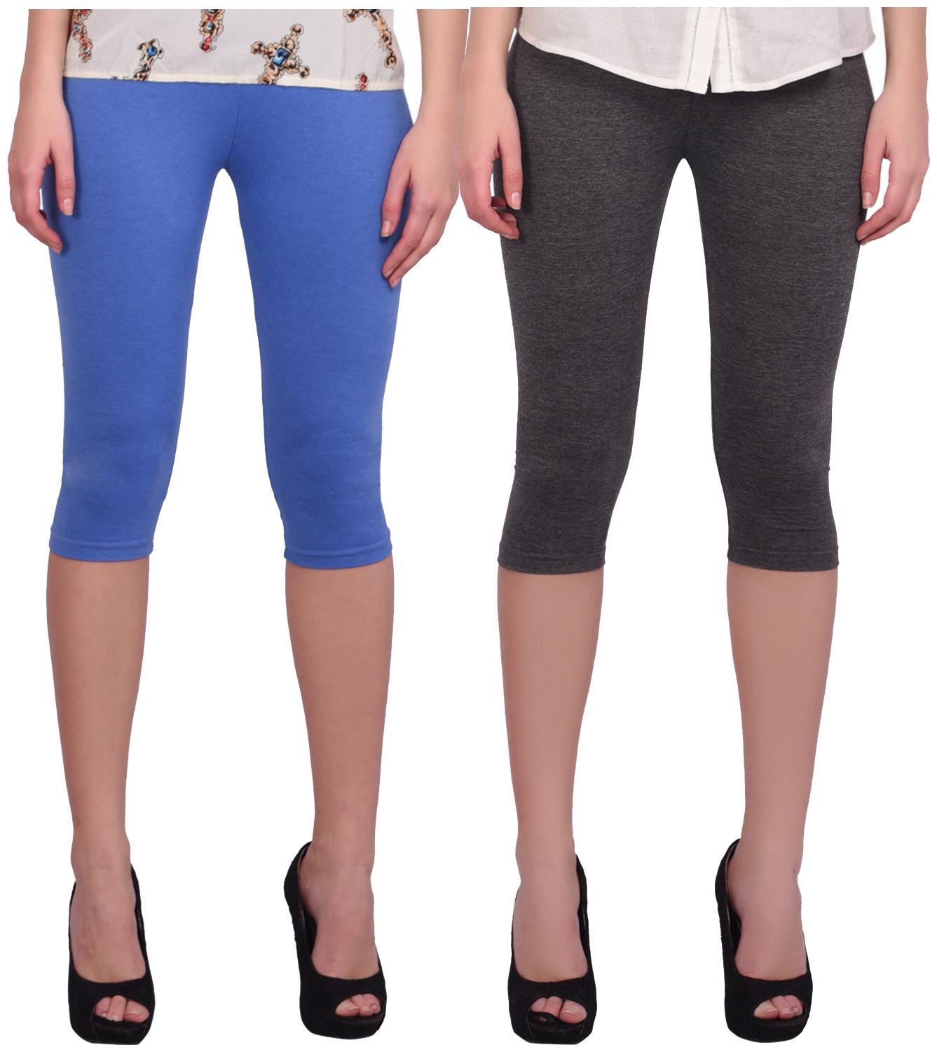 

Robinbosky Women Solid Regular capri - Blue Grey