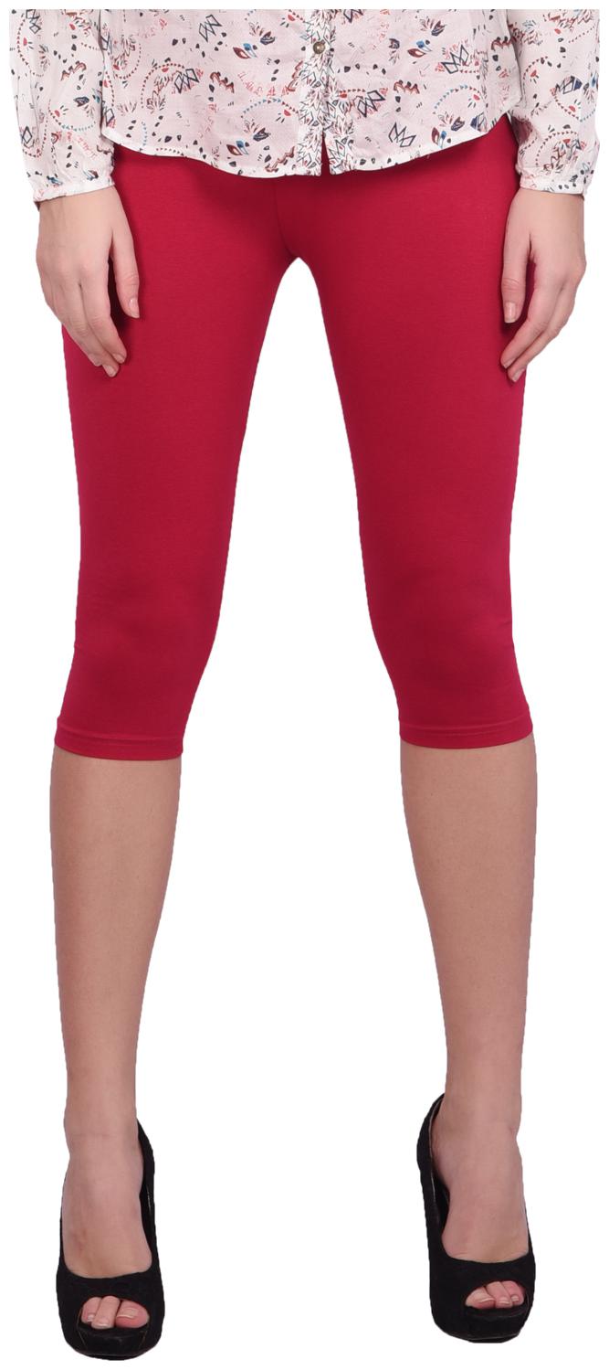 

Robinbosky premium Cotton Lycra stretchable Women Pink Color Capri Leggings