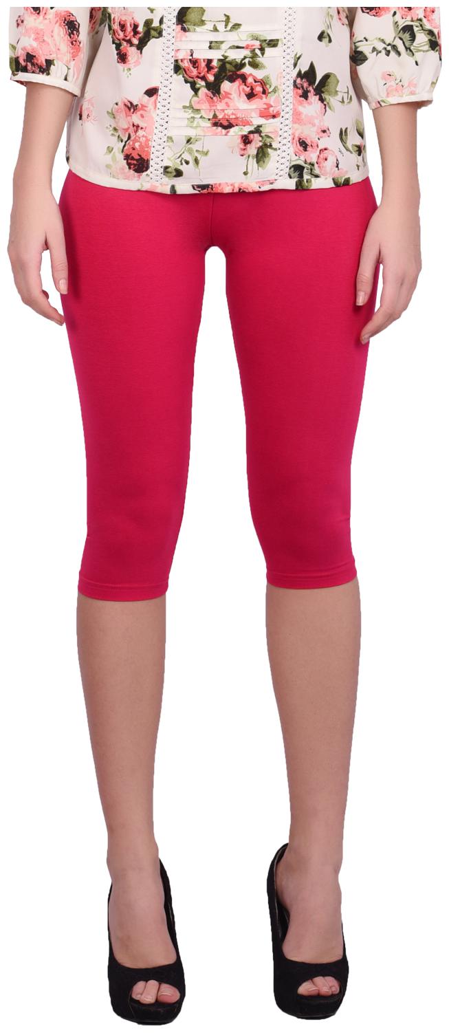 

Robinbosky premium Cotton Lycra stretchable Women Pink Color Capri Leggings