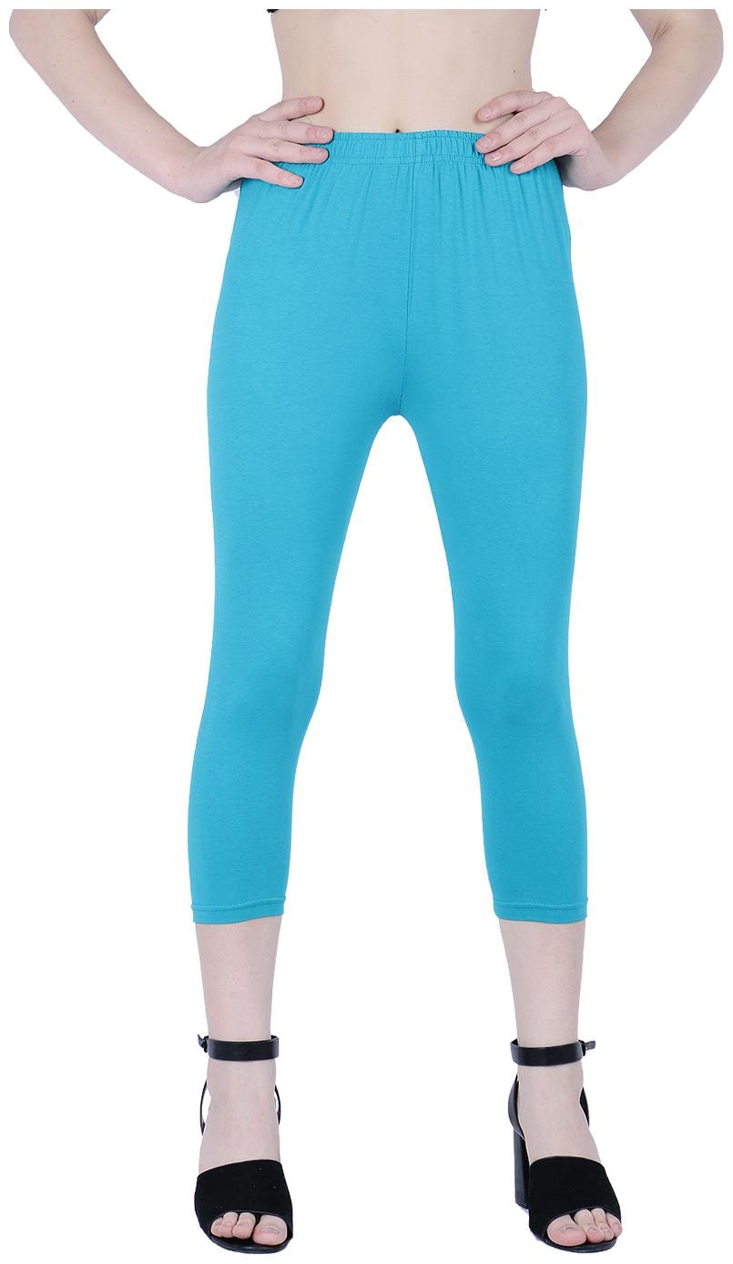 

Robinbosky premium Cotton Lycra stretchable Womens Blue Color Capri Leggings