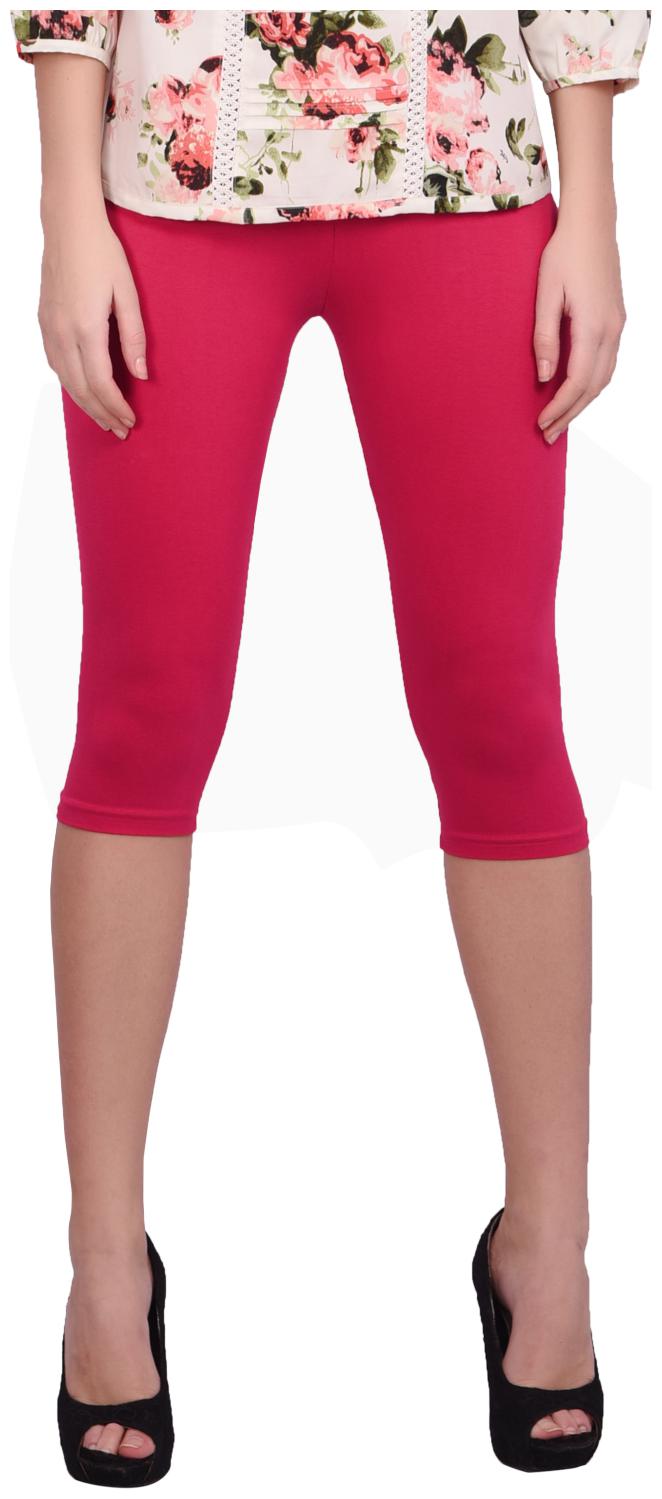 

Robinbosky premium Cotton Lycra stretchable Women Pink Color Capri Leggings